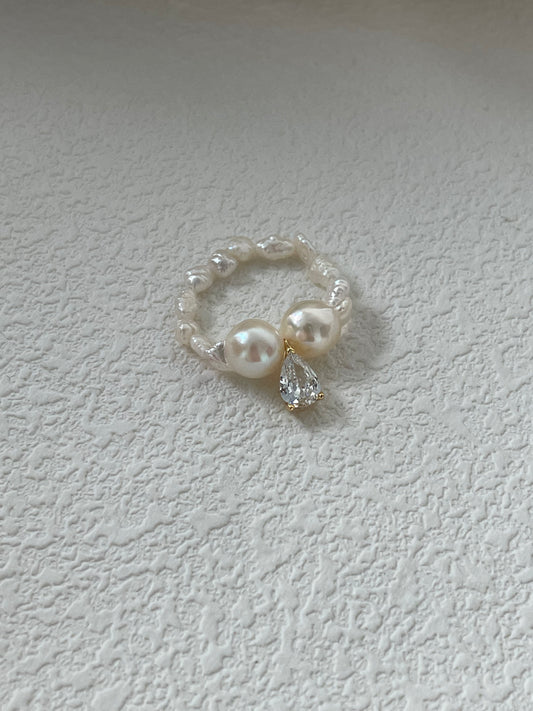 saltwater pearl akoya-baroque ring