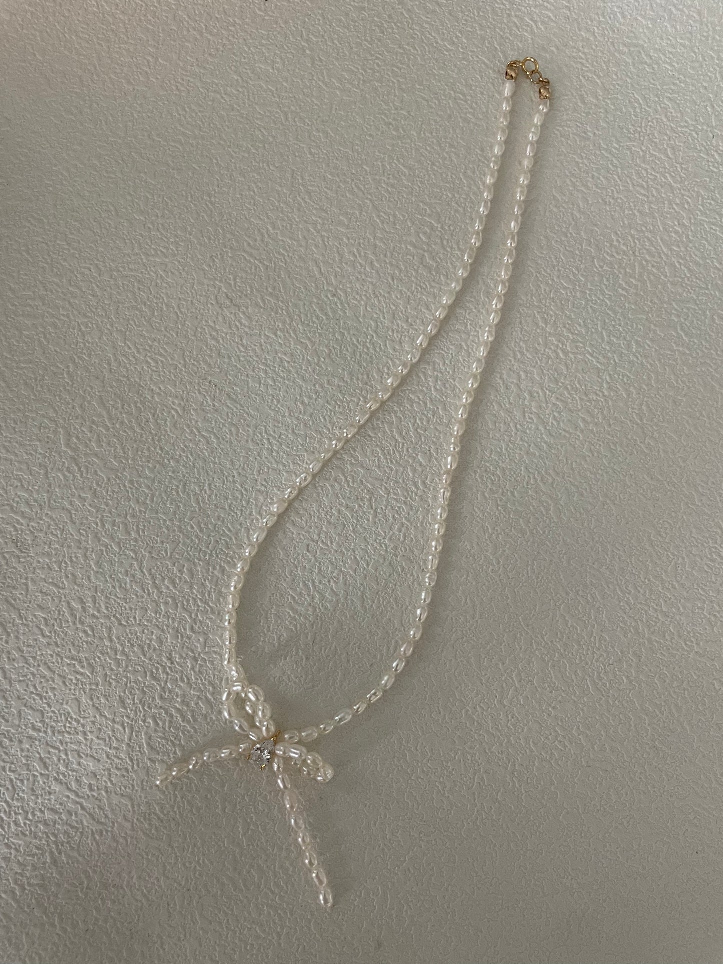 little pearl-bowknot necklace