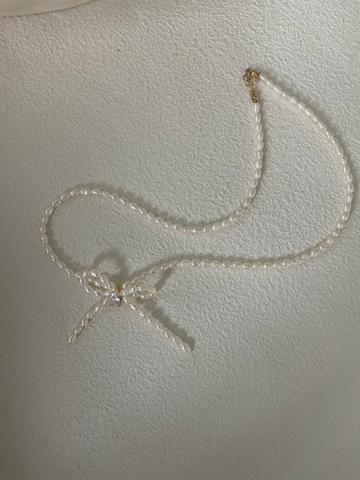 little pearl-bowknot necklace