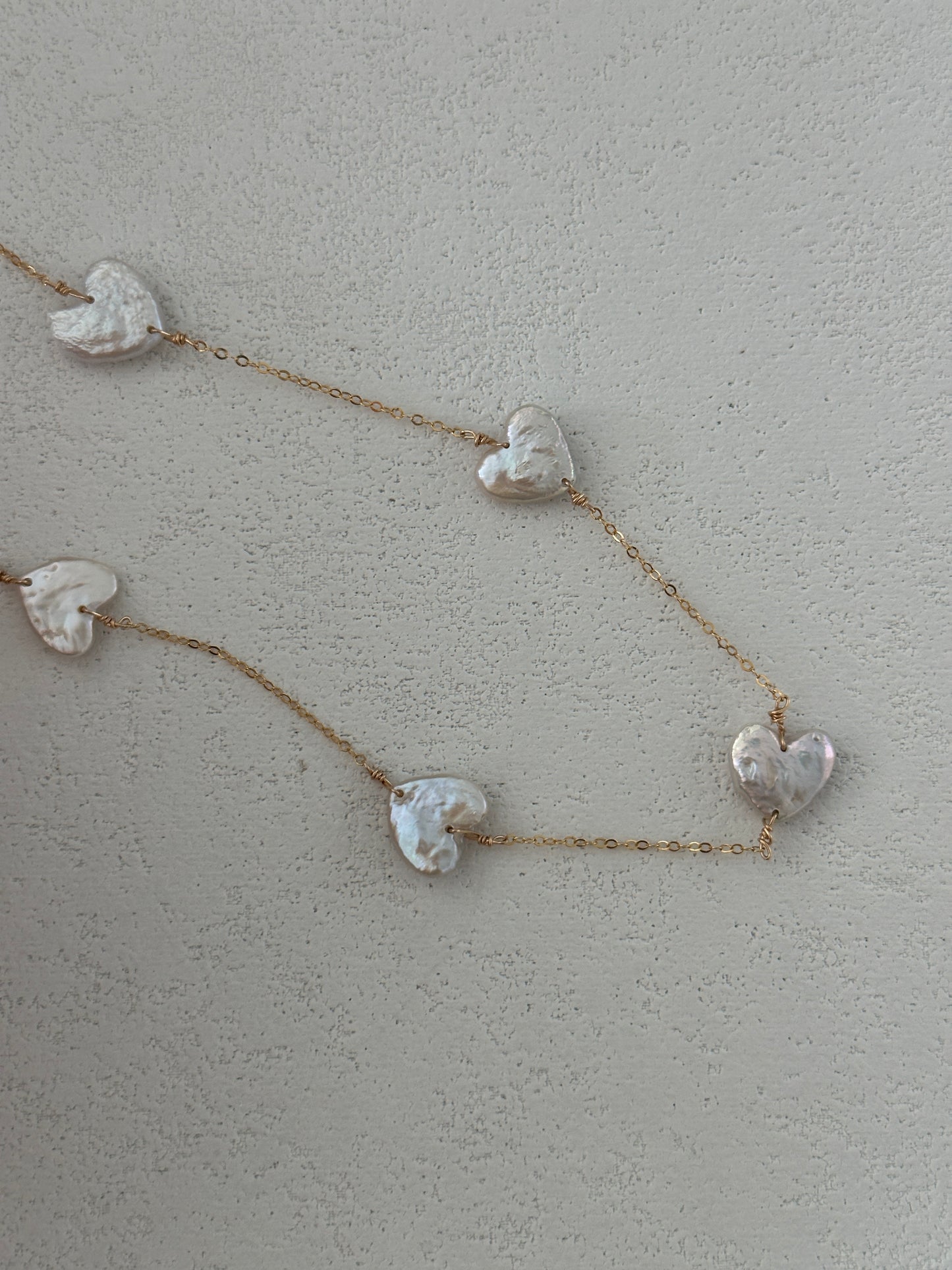 baroque small hearts necklace