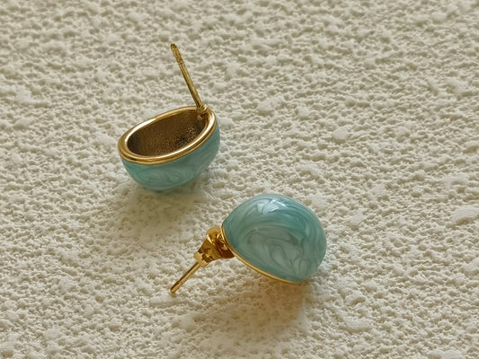 oil-drop material earrings