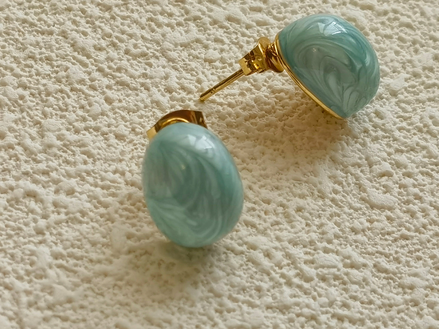 oil-drop material earrings