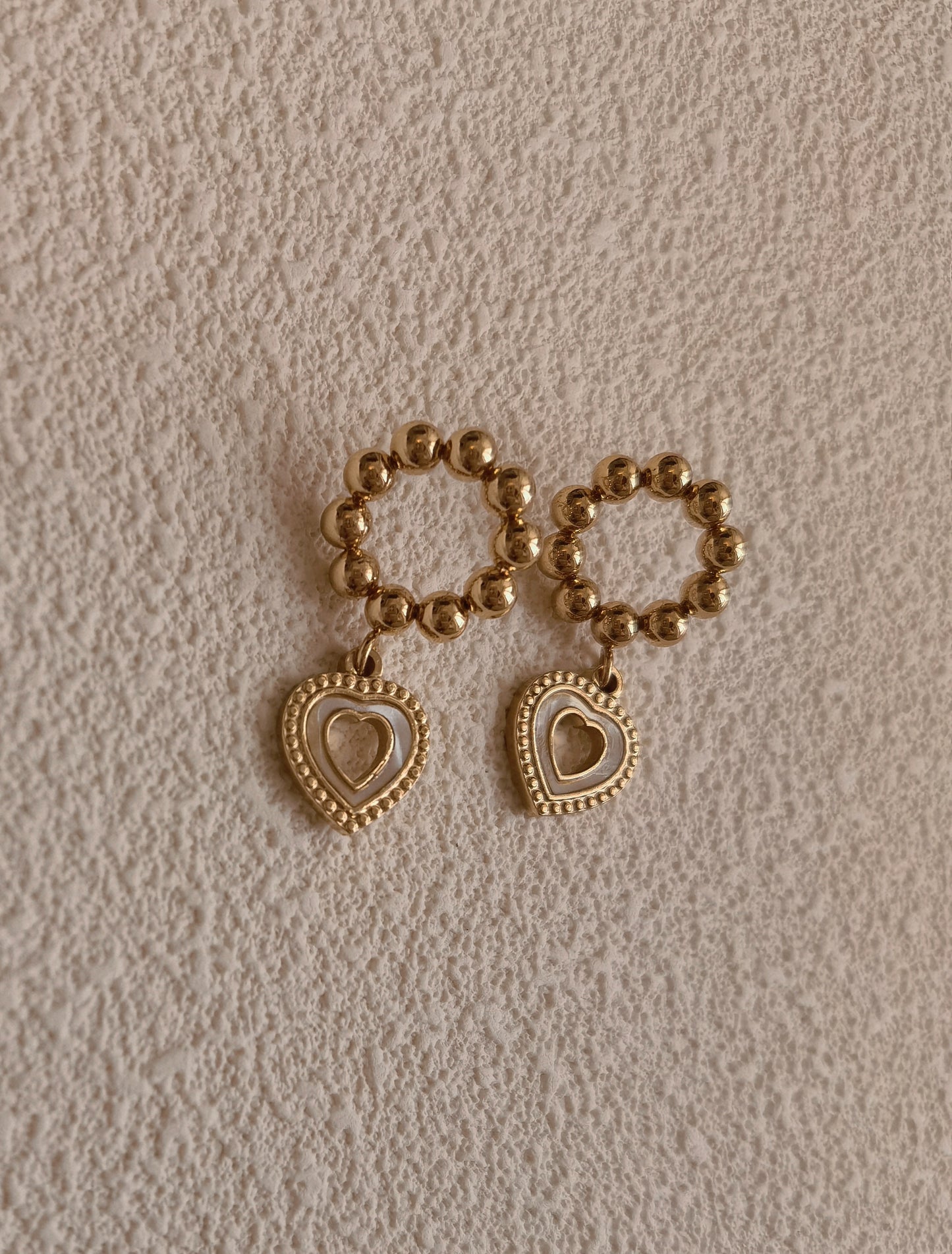 white acrylic heart earrings