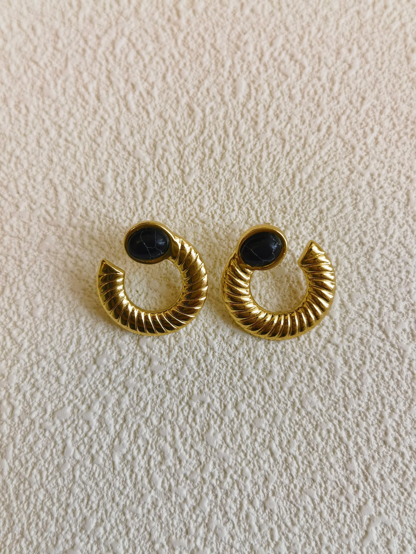 mini snake-shaped gold earrings