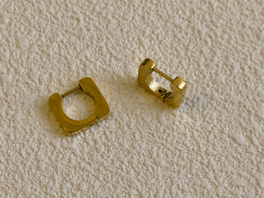 hollow square earrings