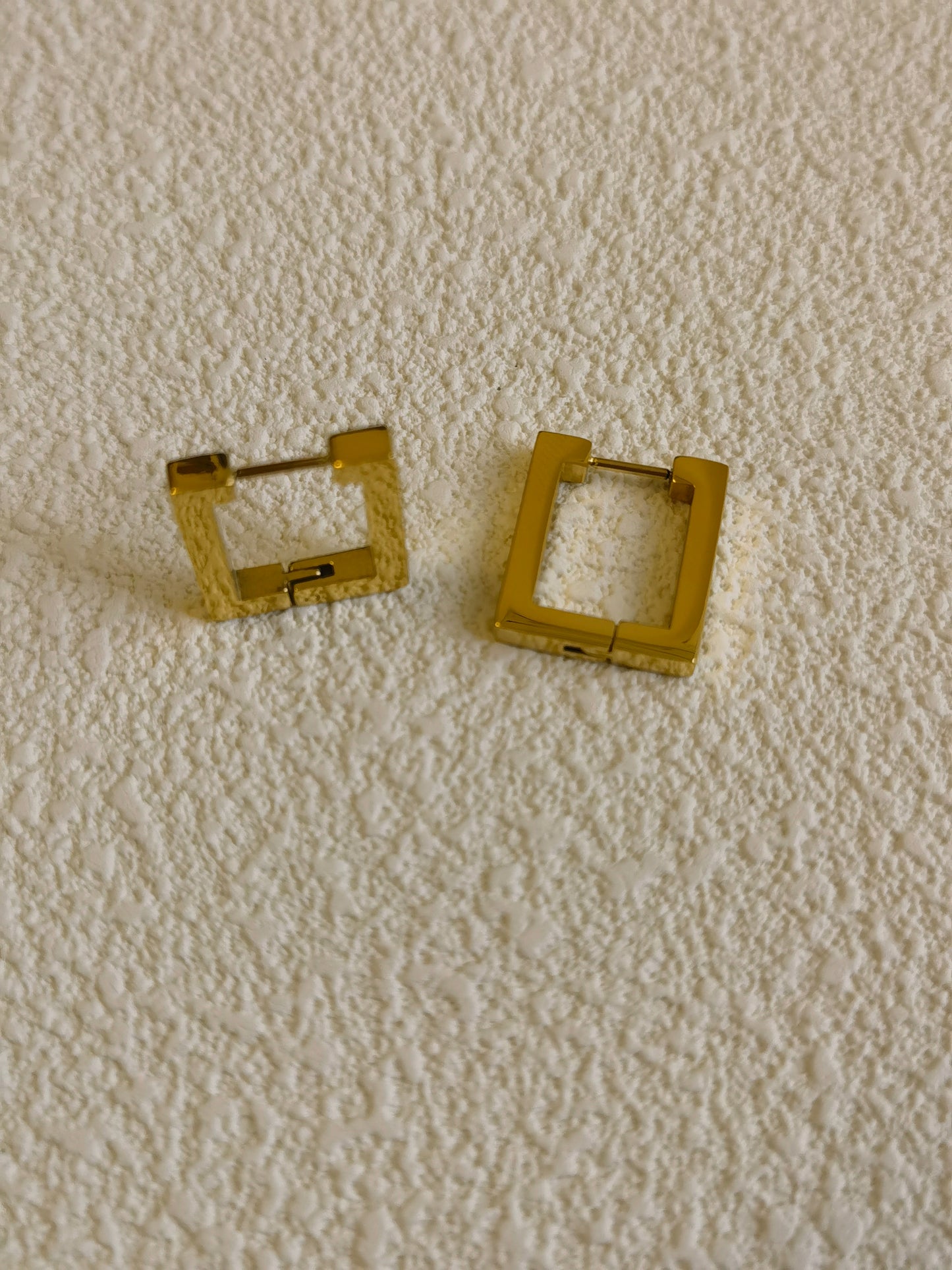 large hollow square earrings