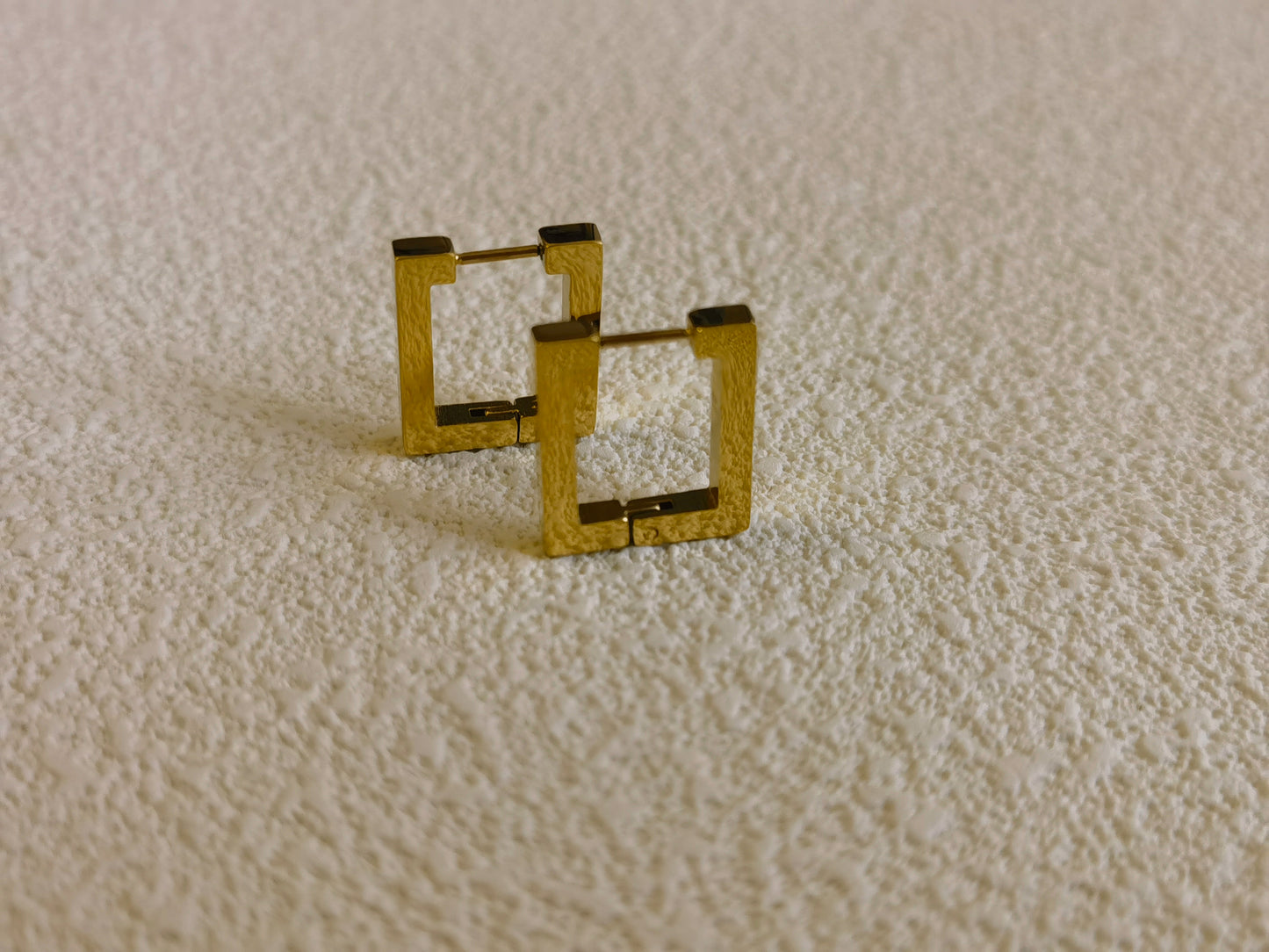 large hollow square earrings