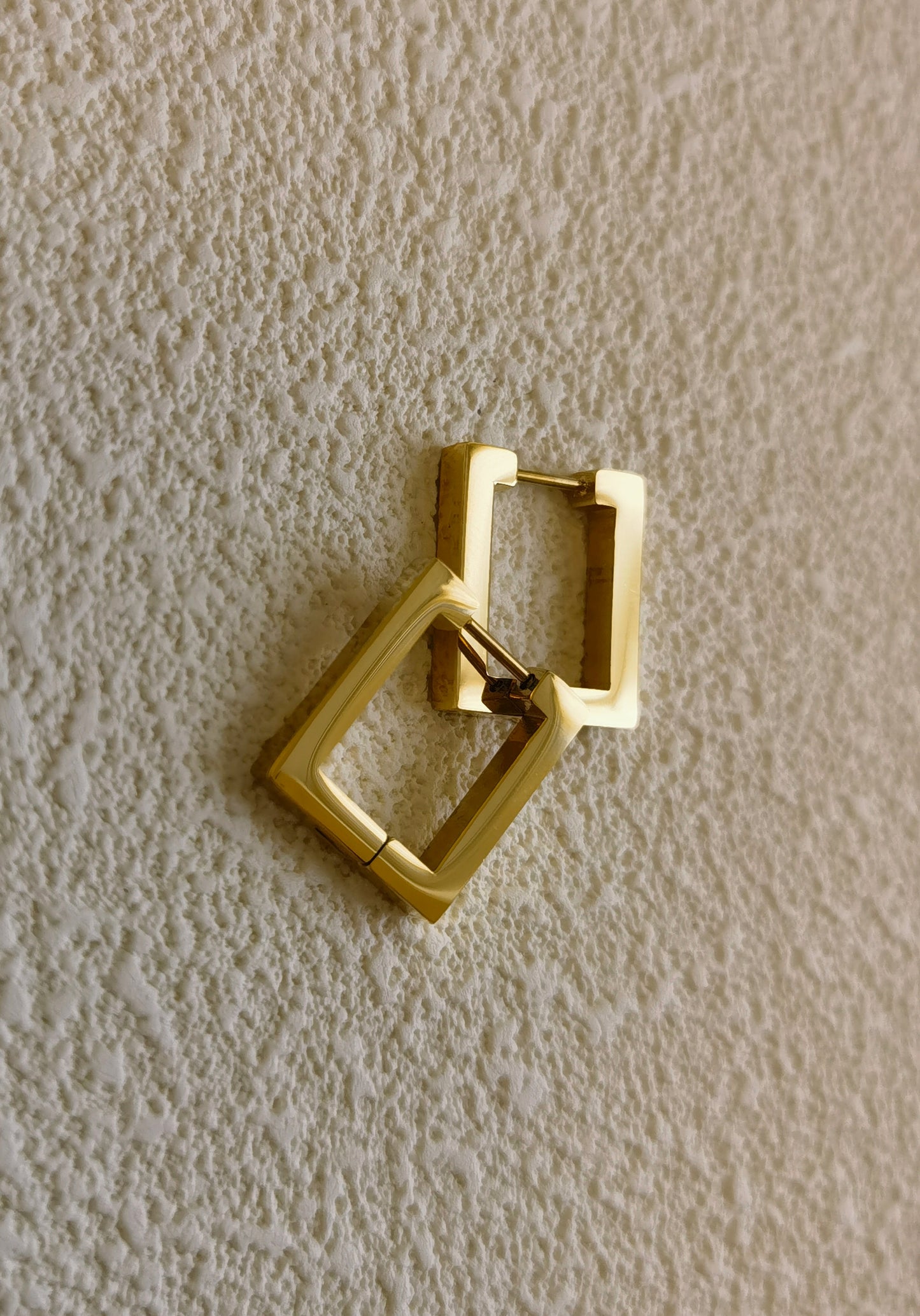 large hollow square earrings